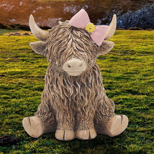HIGHLAND COW PINK BOW