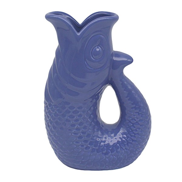 FISH JUG/VASE BLUE 26CM
