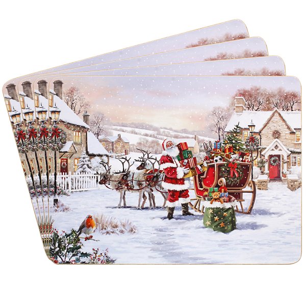 SANTA PLACEMATS SET 4