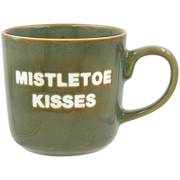 MISTLETOE KISSES MUG GREEN