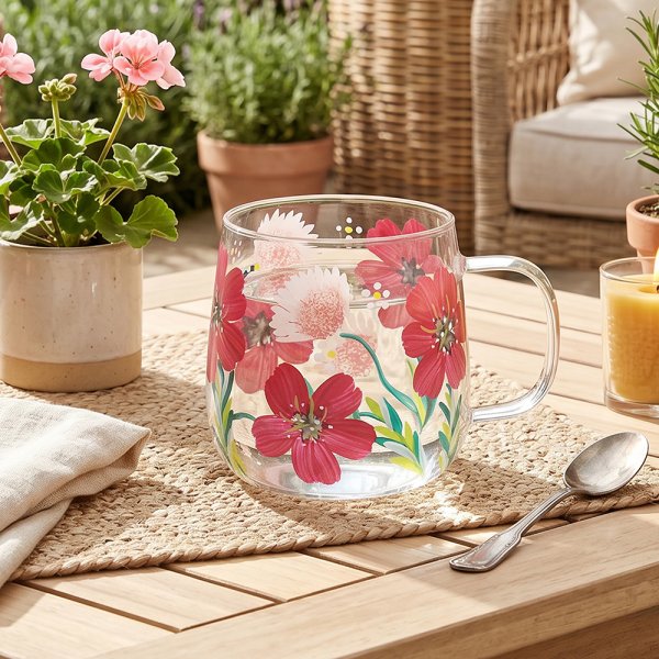 POPPIES GLASS CUP