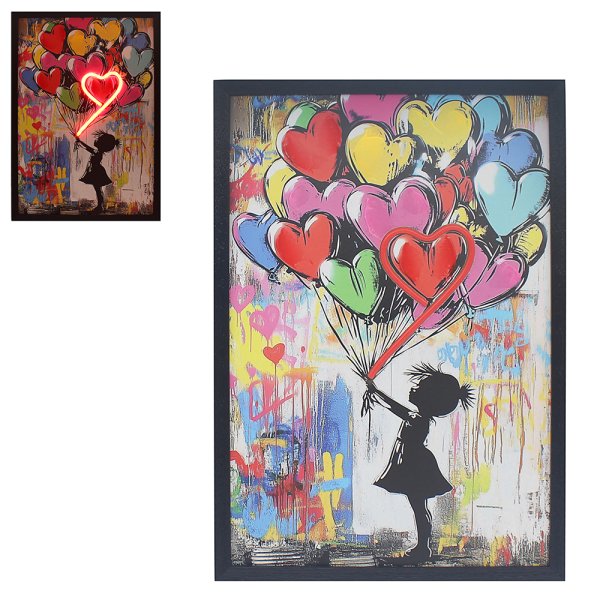 WALL ART GIRL WITH BALLOON