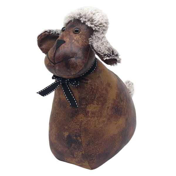 FAUX LEATHER SHEEP DOORSTOP