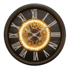 COG CLOCK LIGHT UP BRONZE 58CM