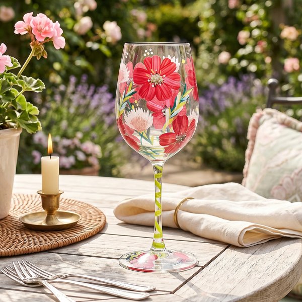 POPPIES WINE GLASS