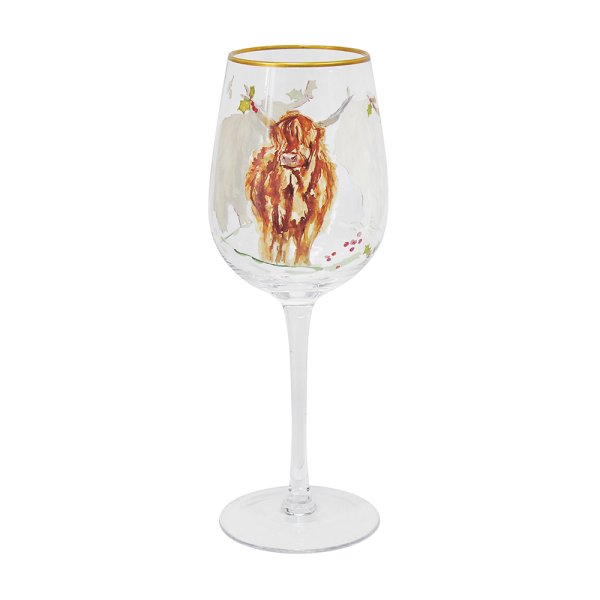 HIGHLAND COW WINE GLASS