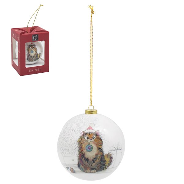 BUG ART XMAS GINGER CAT BAUBLE