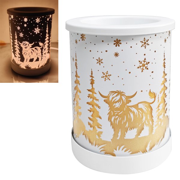 XMAS HIGHLANDCOW AROMA LAMPWHT