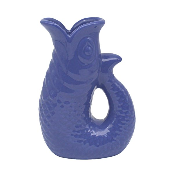 FISH JUG/VASE BLUE 20CM