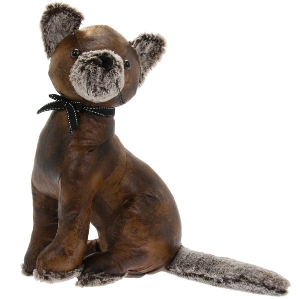 FAUX LEATHER CAT DOORSTOP