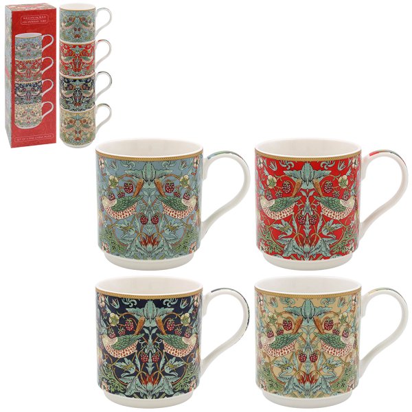 S BERRY THIEF STACK MUGS SET 4