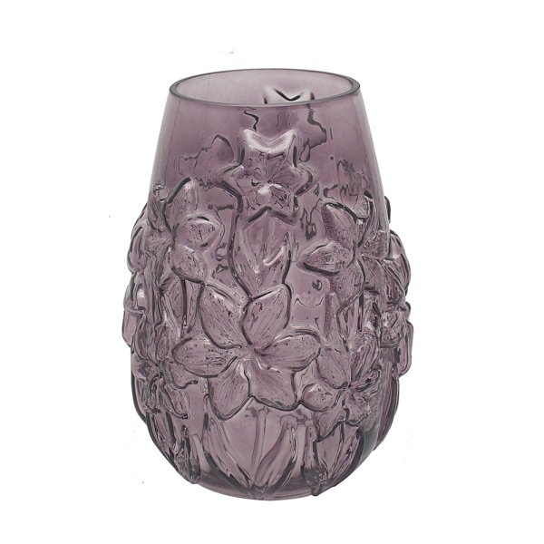 LILAC FLORAL GLASS VASE LGE