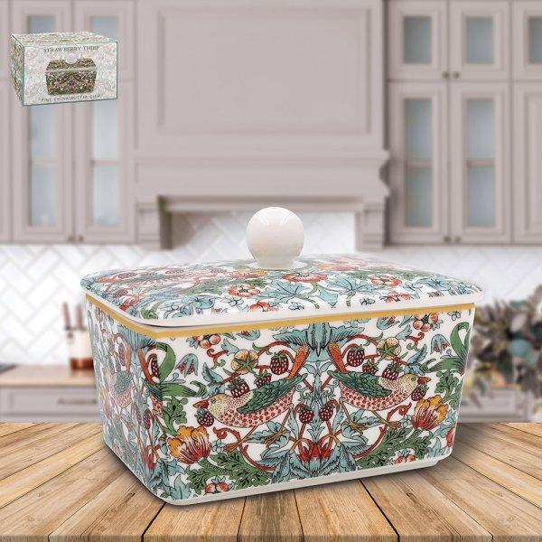 STRAWBERRY THIEF BUTTER DISH