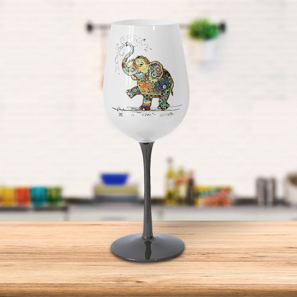 EDDIE ELEPHANT WINE GLASS