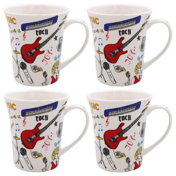 LOVE MUSIC MUGS SET 4 LOVE MUSIC MUGS SET 4