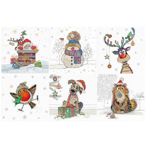 BUG ART XMAS COASTER 6 ASST