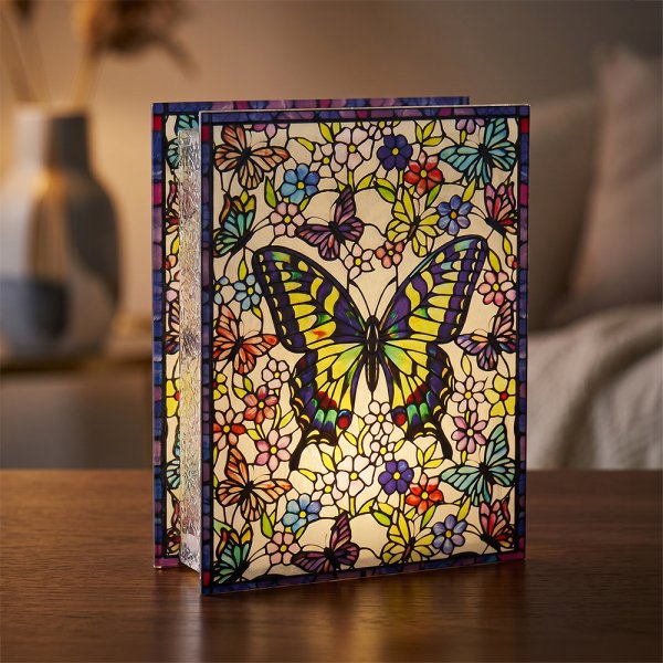 STAINED GLASS LED LIGHT BUTFLY
