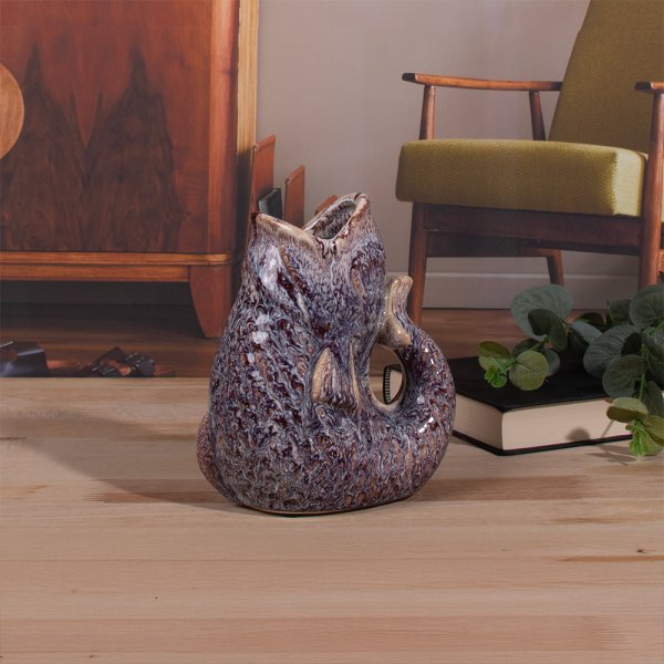 FISH JUG/VASE AMETHYST 17CM