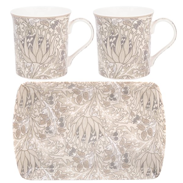 ARTICHOKE MUGS ON TRAY SET 2