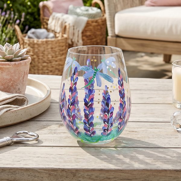 LAVENDER&DRAGONFLIES STEM GLAS