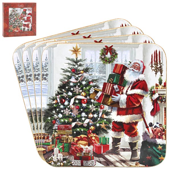 SANTA COASTERS SET 4
