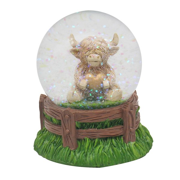 HIGHLAND COW HEART WATERGLOBE