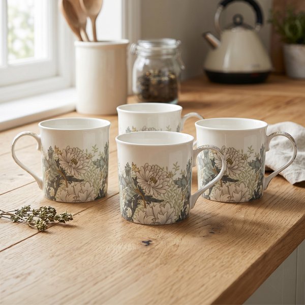 CHRYSANTHEMUM MUGS S4