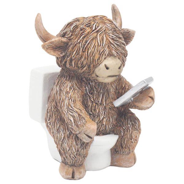 HIGHLAND COW ON TOILET