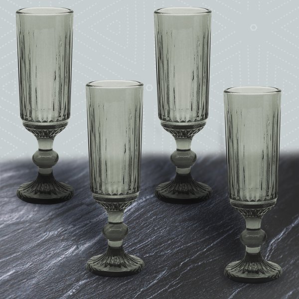 SMOKE FLUTES GLASS SET 4