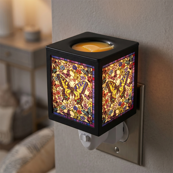 STAINED GLASS PLUG N BUTTERFLY