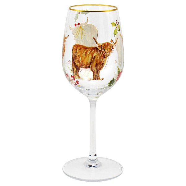 HIGHLAND COW WINE GLASS