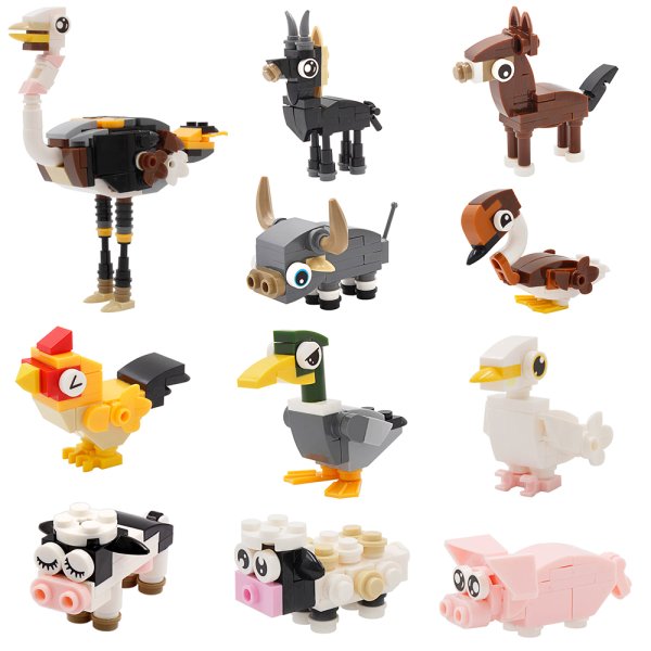 MINI BRICKS ANIMALS SET OF 10