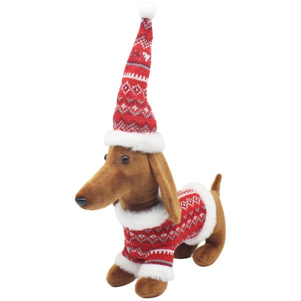 XMAS DACHSHUND RED L