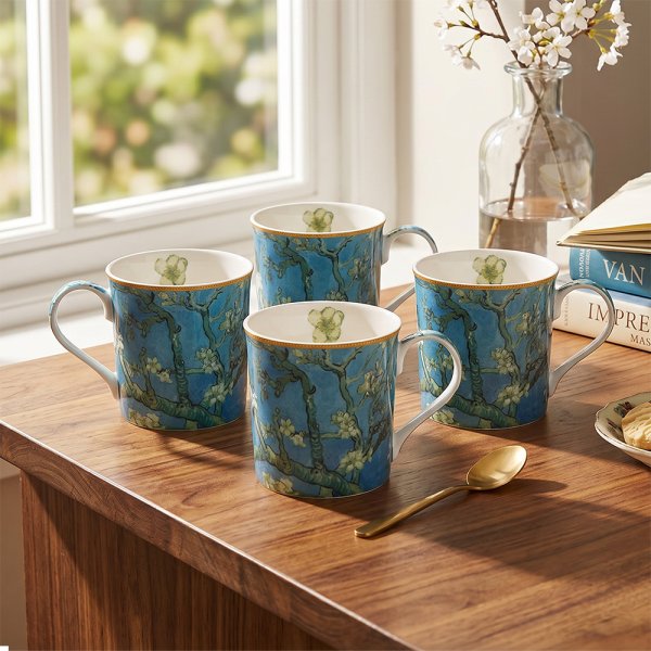 ALMOND BLOSSOM MUGS SET 4