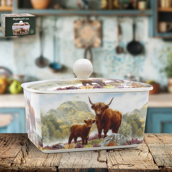 HIGHLAND COW BUTTER DISH