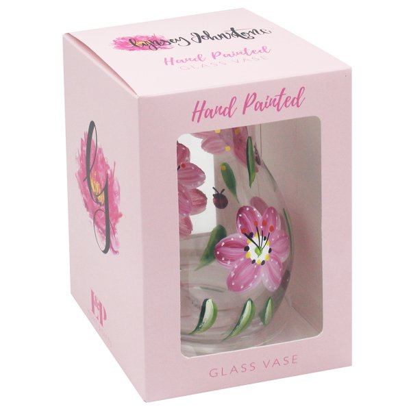 LADYBIRDS & PINK POPPIES VASE