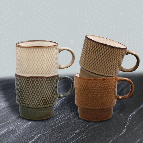 REACTIVE GLAZE STACK MUGS S4