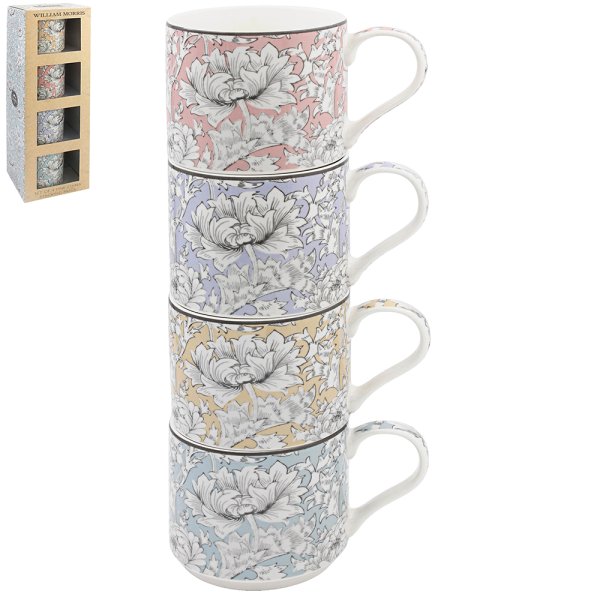 CHRYSANTHEMUM STACK MUGS SET4