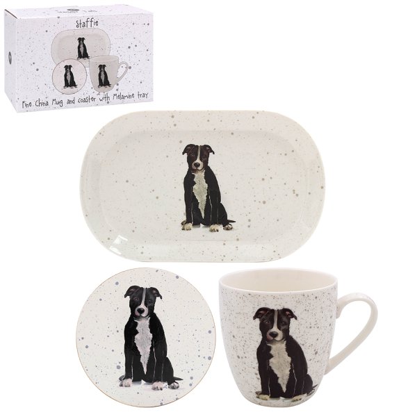 STAFFIE MUG, COASTER & TRAY