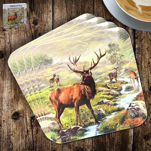 STAG COASTERS SET 4