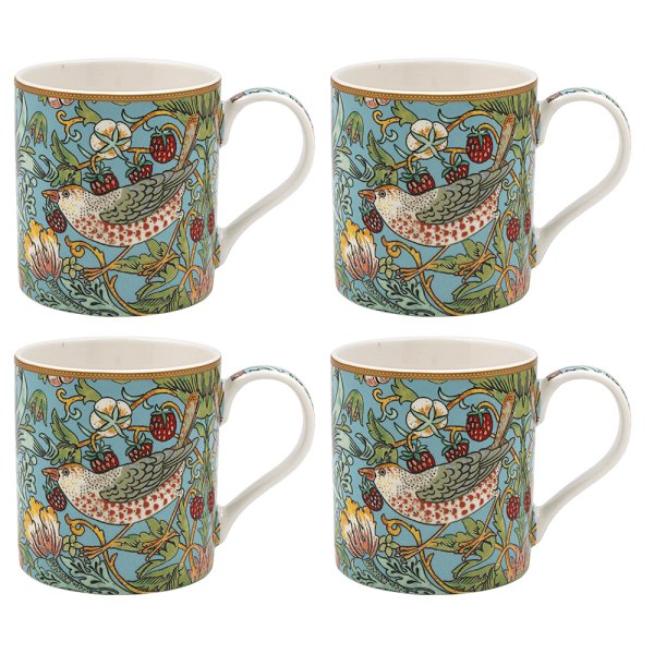 STRAWBERRY THIEF MUGS SET 4