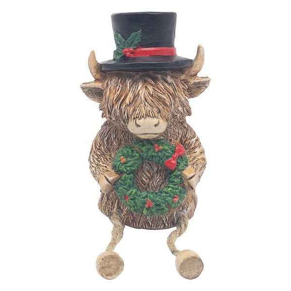 HIGHLAND COW WITH WREATH