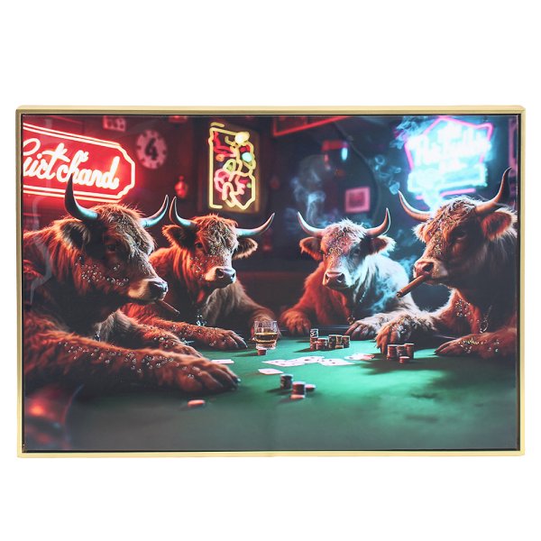 HIGHLAND COWS POKER WALL ART