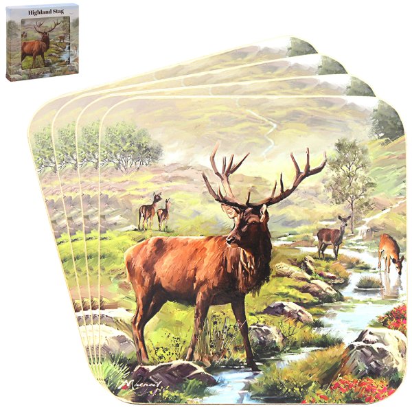 STAG COASTERS SET 4