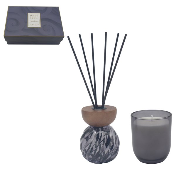 FRESH LINEN DIFFUSER & CANDLE