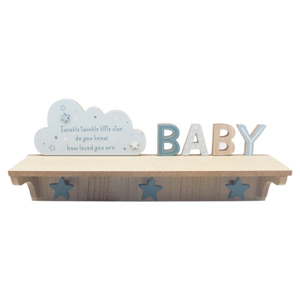 BABY SHELF WITH HOOKS BLUE