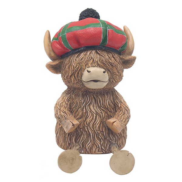 HIGHLAND COW MONEY BANK TARTAN