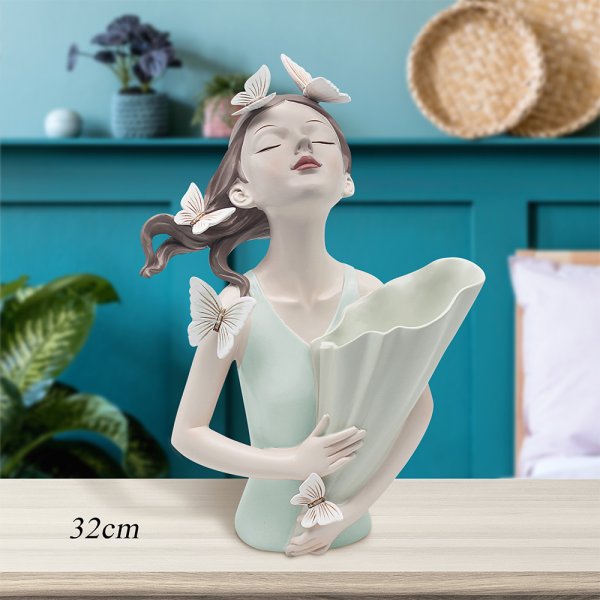 PAPILLON CHIC VASE GREEN 32CM