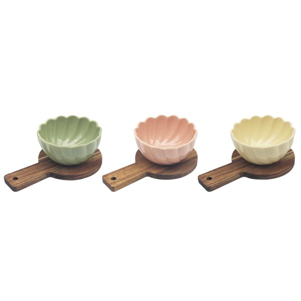 SNACK BOWLS WOODEN TRAY
