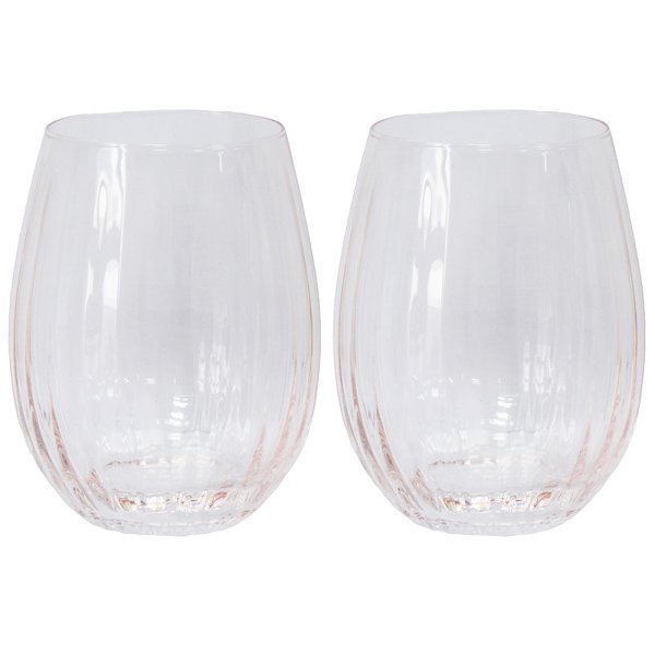 STEMLESS GLASSES -PINK SET 2